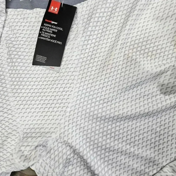 Under Armour Men's HeatGear Printed Leggings white/steel #1258897 NWT XXL - Picture 9 of 9